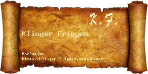 Klinger Frigyes névjegykártya